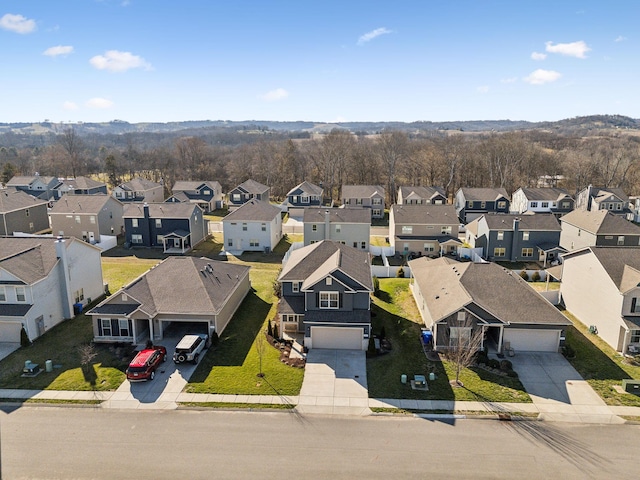 bird's eye view with a residential view