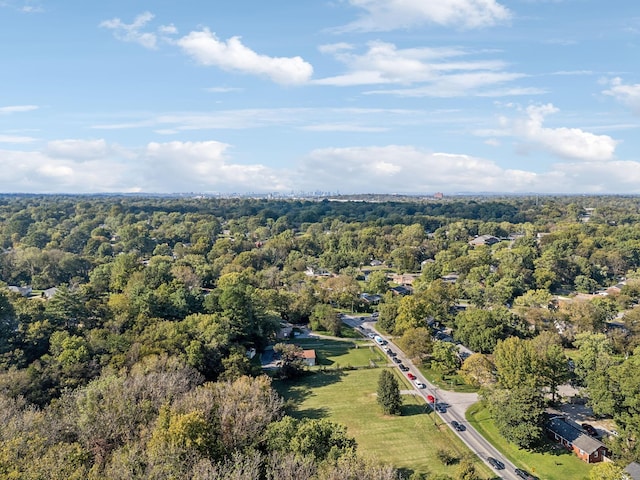 drone / aerial view with a forest view