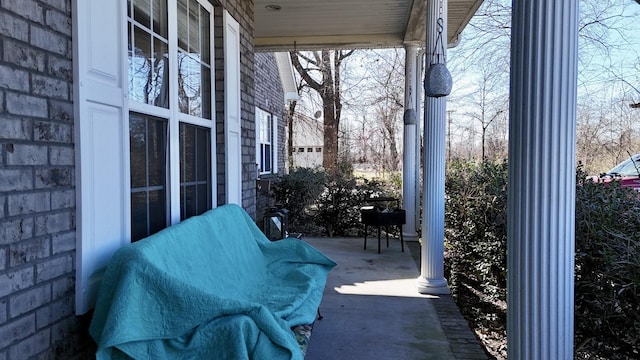 view of patio with a porch