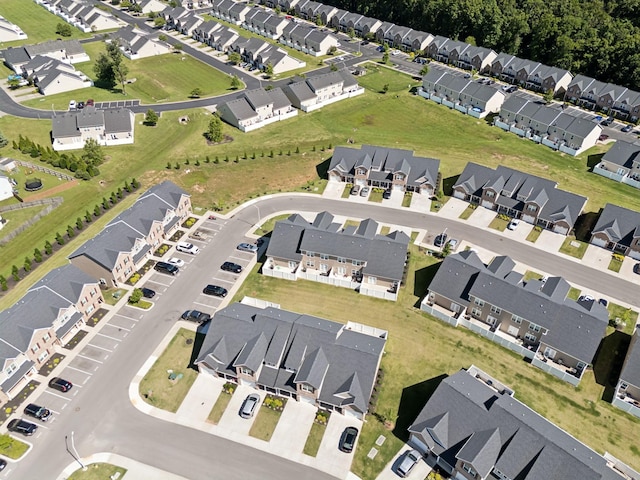 drone / aerial view with a residential view