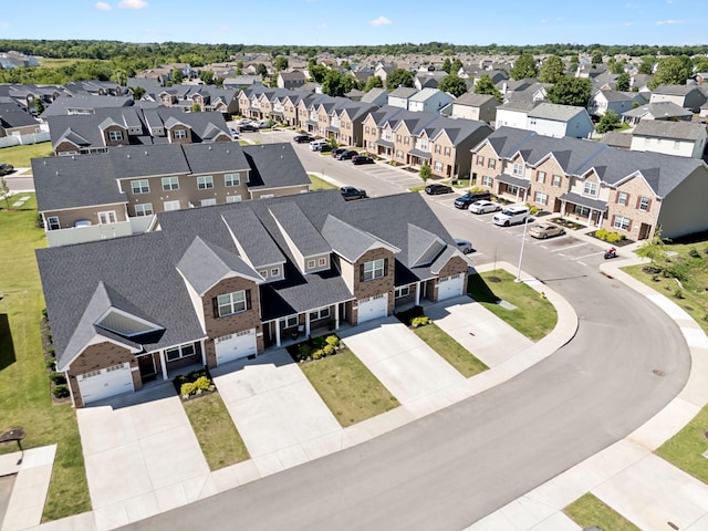 bird's eye view with a residential view