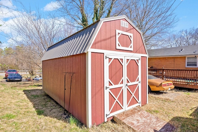 view of shed