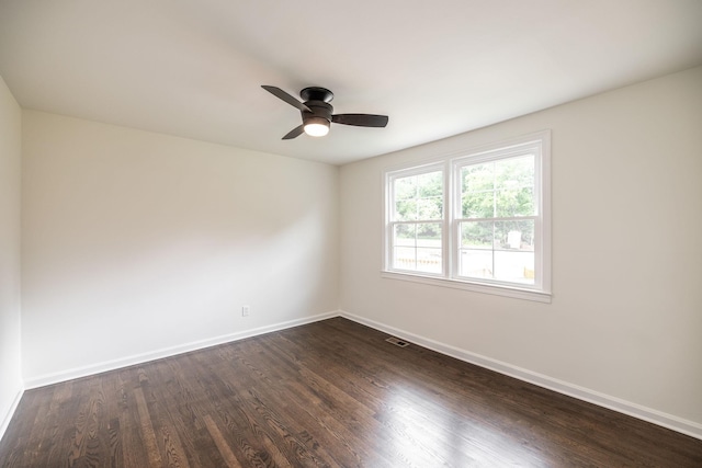 1613 Tammany Dr Unit A, Nashville, TN 37206 - unfurnished room featuring baseboards, dark wood-style flooring, and ceiling fan