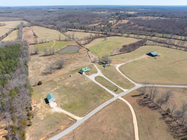 bird's eye view featuring a rural view