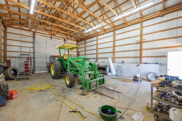 garage featuring metal wall