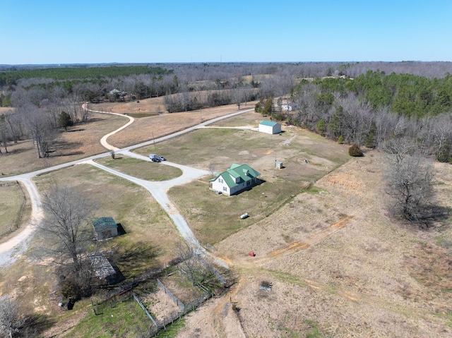 bird's eye view with a rural view