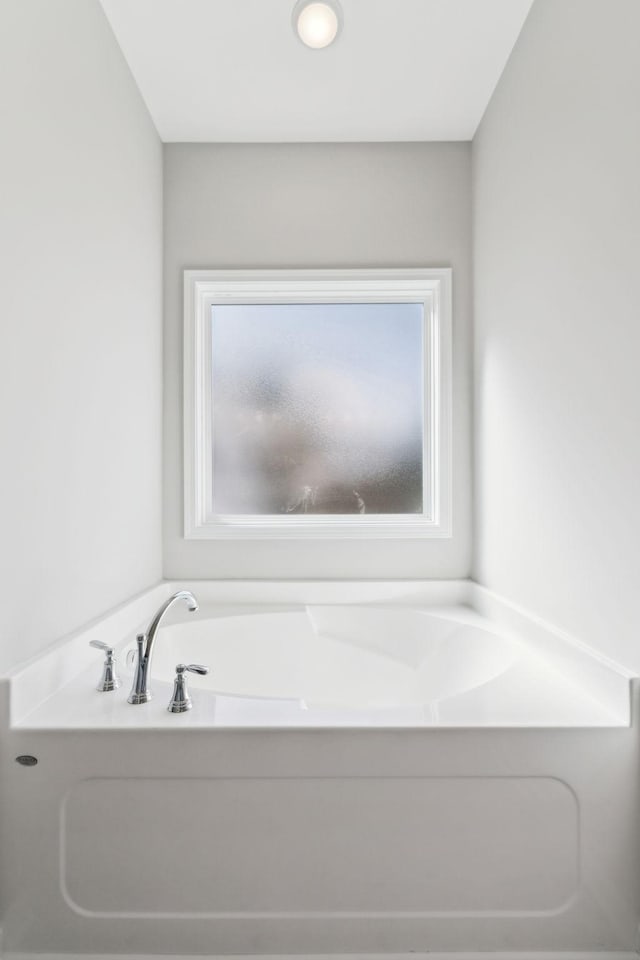 bathroom with a bath and a wealth of natural light