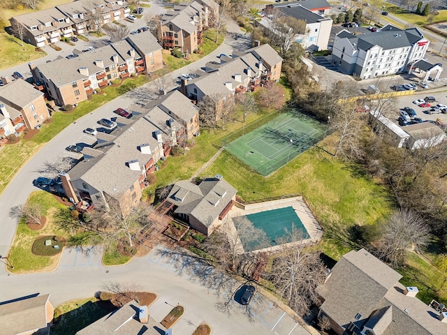 aerial view with a residential view