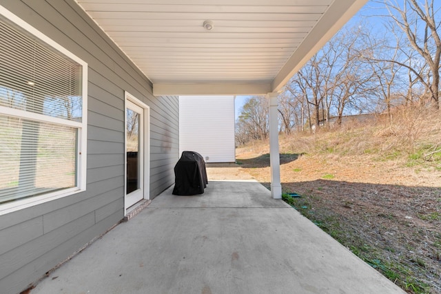 view of patio featuring grilling area