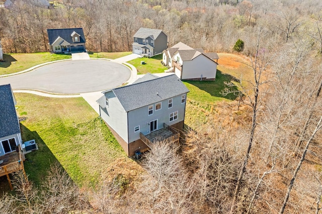 bird's eye view with a forest view