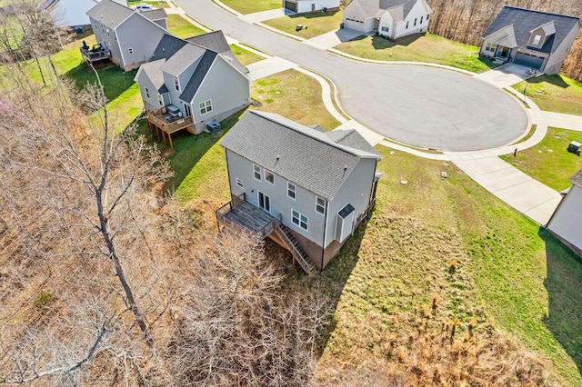 drone / aerial view with a residential view