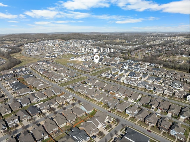 bird's eye view with a residential view