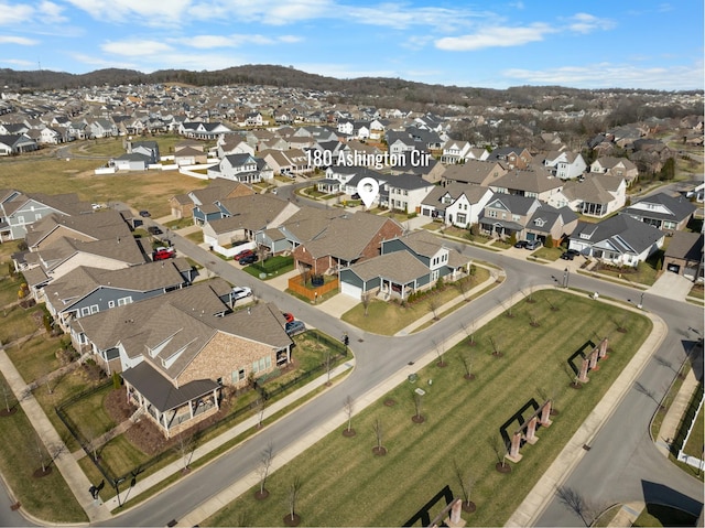 bird's eye view featuring a residential view