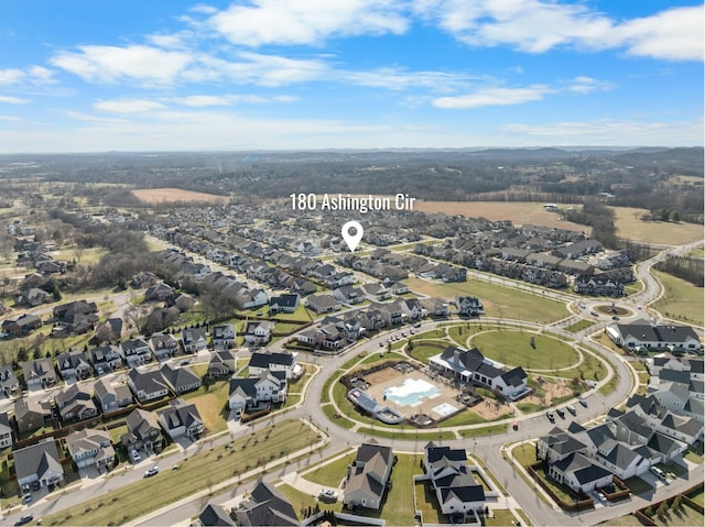 bird's eye view with a residential view