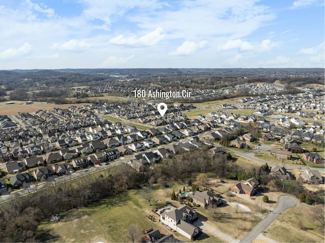 aerial view with a residential view