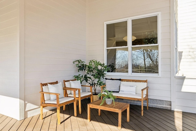 deck featuring an outdoor hangout area