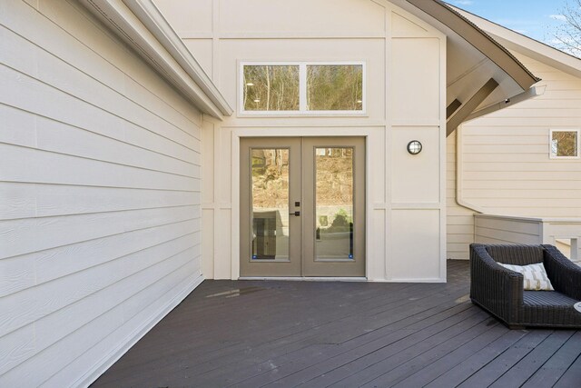 deck featuring french doors