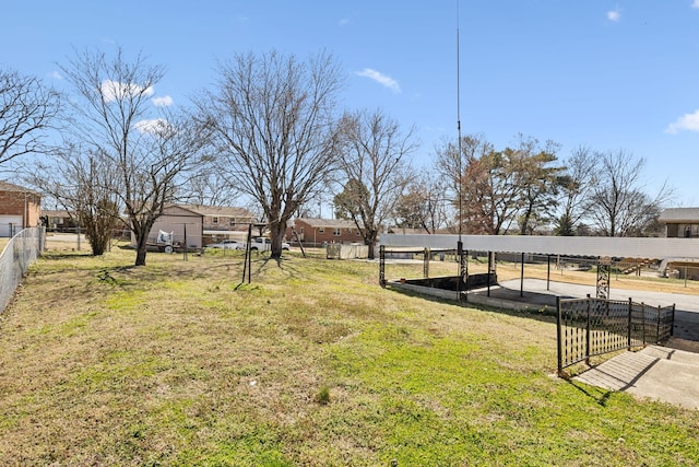 view of yard with fence