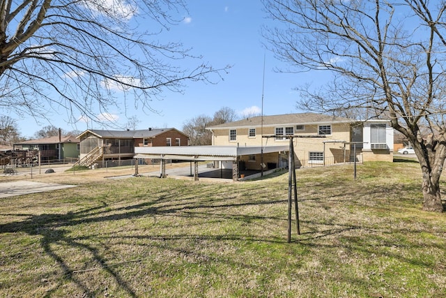 view of yard with fence