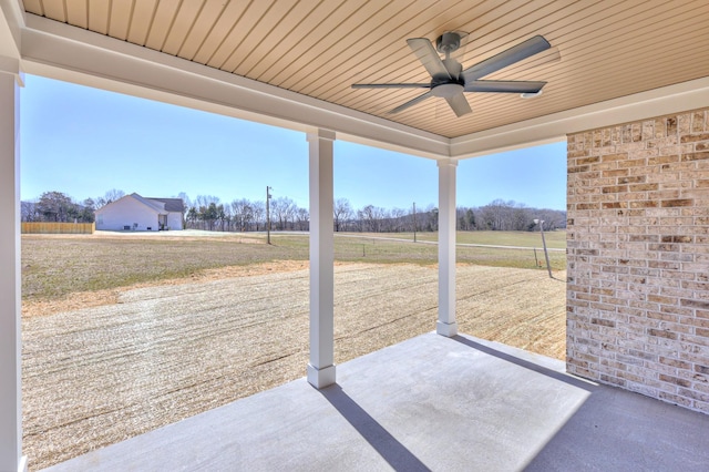 view of patio / terrace with a ceiling fan