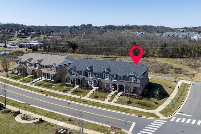 bird's eye view with a residential view