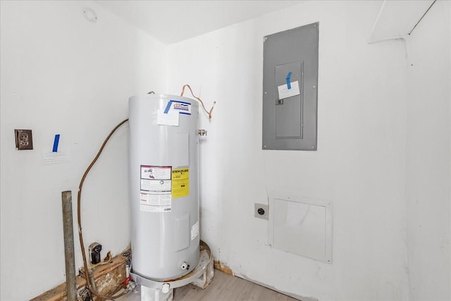 utilities with electric panel and electric water heater