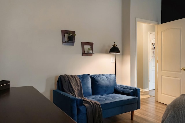 sitting room featuring wood finished floors