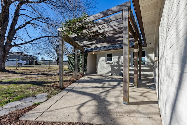 view of patio with a pergola