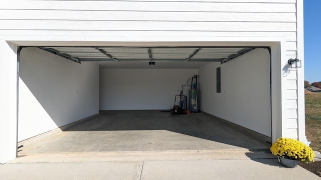 garage with water heater