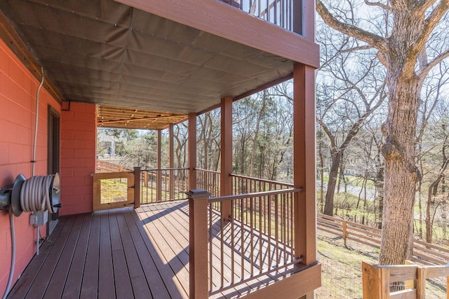 deck featuring fence