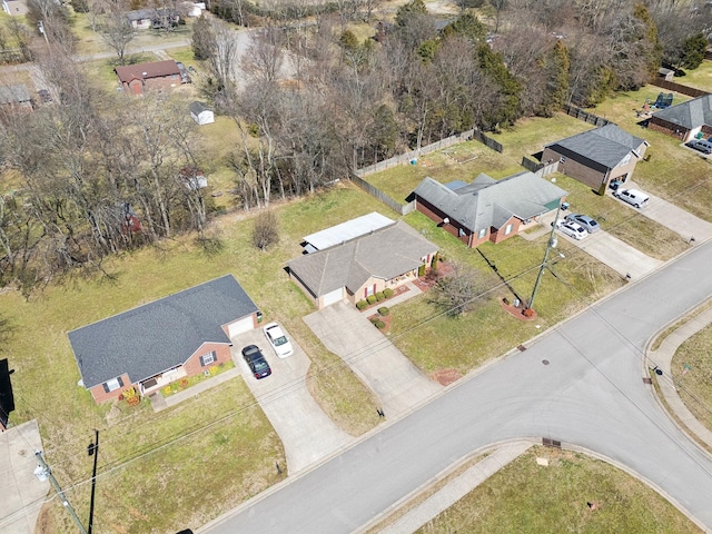 bird's eye view with a residential view