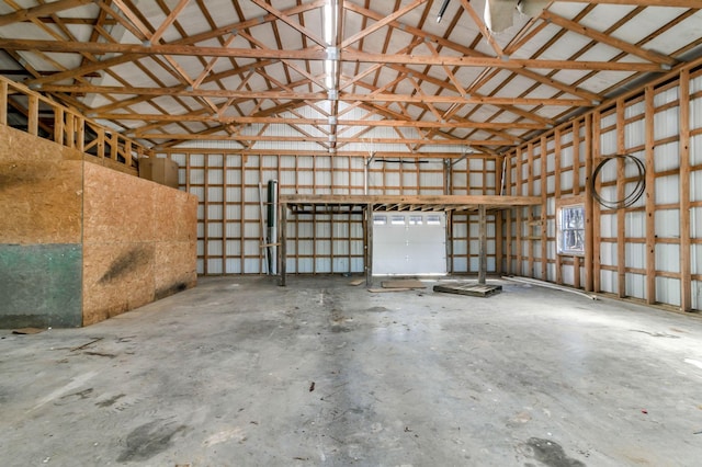 garage featuring metal wall