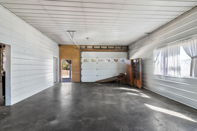 garage featuring metal wall