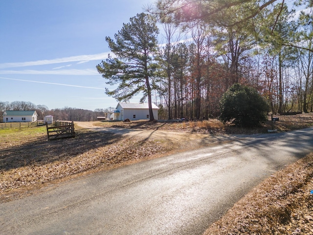 view of road featuring a rural view