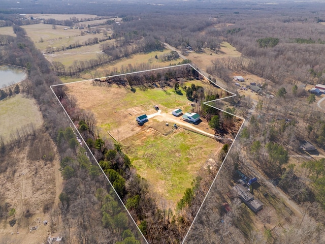 aerial view featuring a rural view