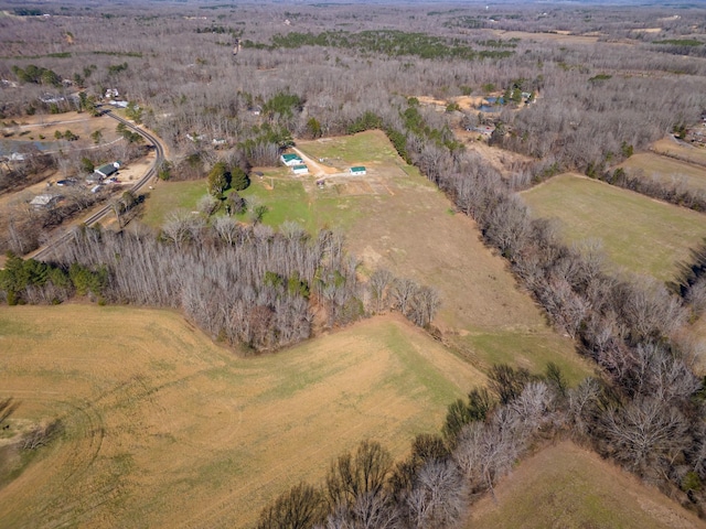 aerial view featuring a rural view