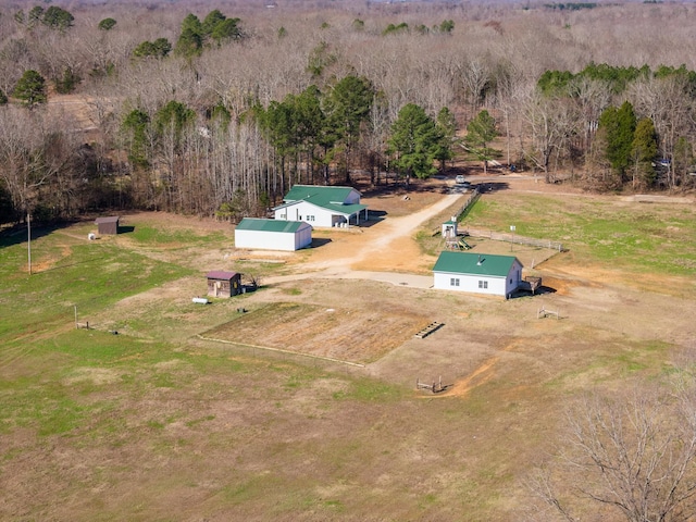 drone / aerial view with a rural view