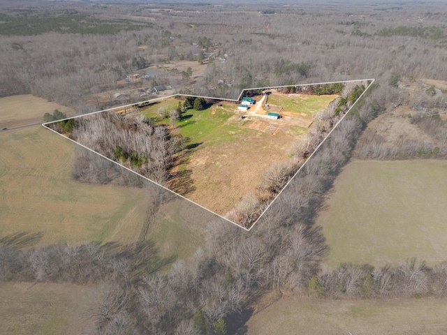 drone / aerial view featuring a rural view