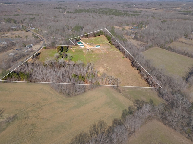 drone / aerial view featuring a rural view