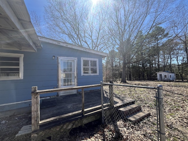 view of yard featuring a wooden deck