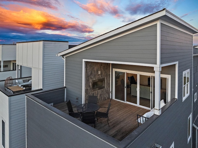 view of deck at dusk