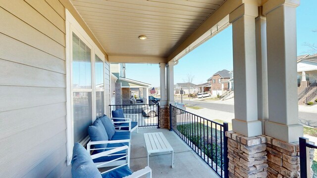 balcony with a residential view