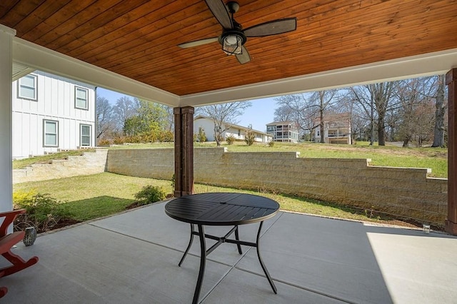 view of patio / terrace with ceiling fan