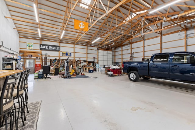 garage featuring metal wall
