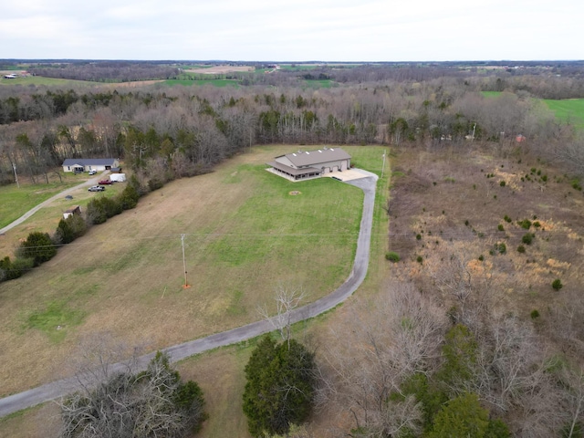 bird's eye view with a rural view