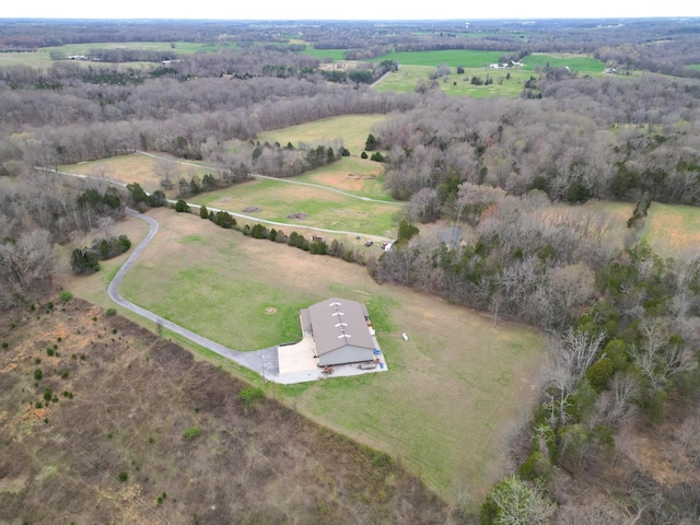 aerial view with a rural view