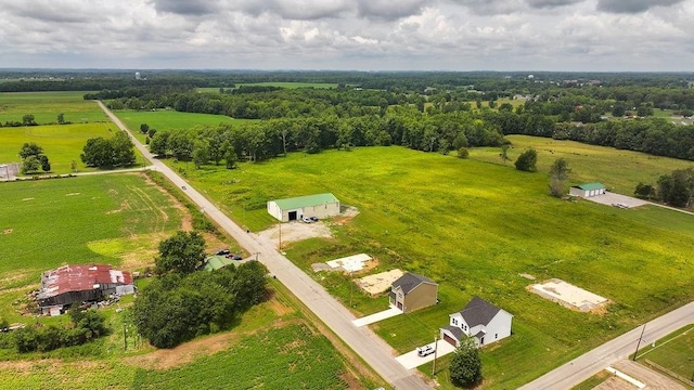 bird's eye view with a rural view