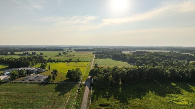 aerial view featuring a rural view