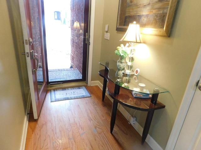 entrance foyer featuring baseboards and light wood-style flooring