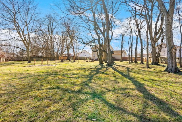 view of yard with fence